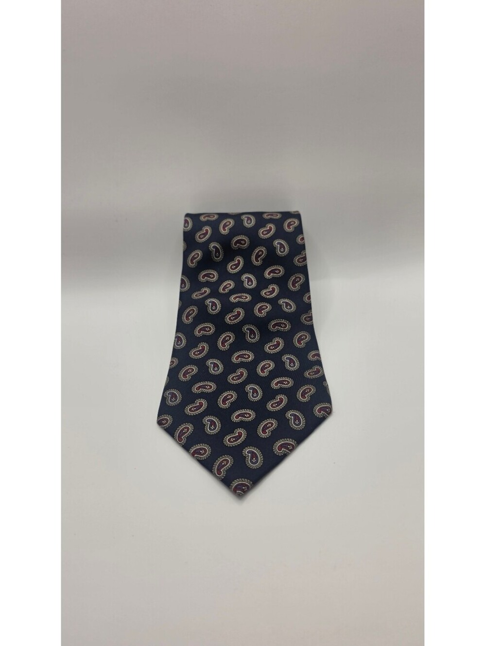 Claybrooke Navy Paisley Pattern Silk Tie